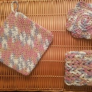 Crocheted 3 Piece Kitchen Scrubby Set